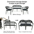 thumbnail image 5 of Vmopu Black Patio Furniture Set 3 Pieces Outdoor Rattan Chair Wicker Garden Conversation Bistro Sets for Yard,Pool or Backyard, 5 of 10