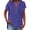Blue, variant on Short Sleeve Tops for Women Fashion Casual V Neck Button Short Sleeve T Shirt on Sale