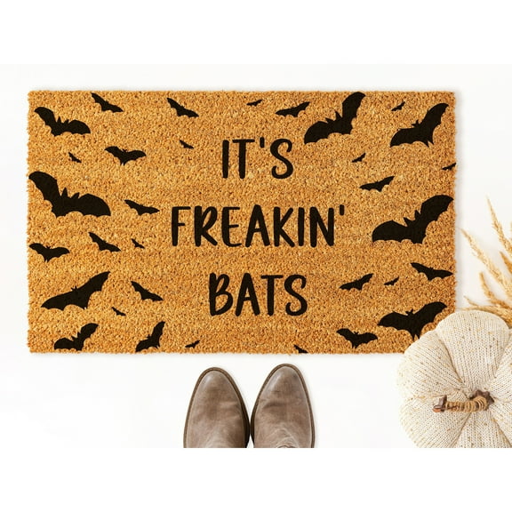 Doormat It's Freakin' Bats Welcome Mat Halloween Doormat Welcome Mat (18" x 30") #5529