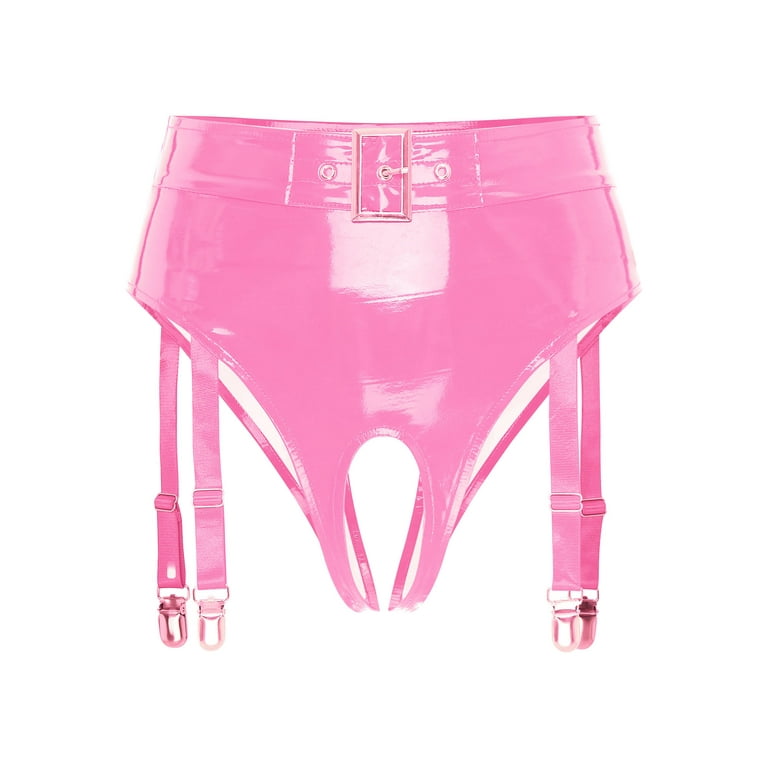 Sexy Set Ellilace Latex Underwear Neon Pink Underwear Womens
