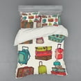 thumbnail image 2 of Ambesonne Hipster Bedding Set 3 Pcs, Colorful Suitcases, Twin XL, Multicolor, 2 of 3