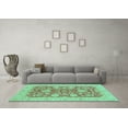 thumbnail image 3 of Ahgly Company Indoor Square Abstract Turquoise Blue Modern Area Rugs, 4' Square, 3 of 4
