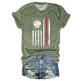 thumbnail image 1 of Hauts d'Été pour Femmes, 2024 Blouses Décontractées Chic pour l'Entraînement T-Shirts T-Shirts de Baseball pour Femmes à Imprimé Col Rond Multicolore Multi Tailles Été Manches Courtes Vert, 1 of 3
