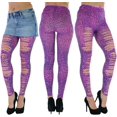 thumbnail image 5 of ToBeInStyle Women's Footless Slashed Leopard Print Tights - Neon Pink - One Size, 5 of 6