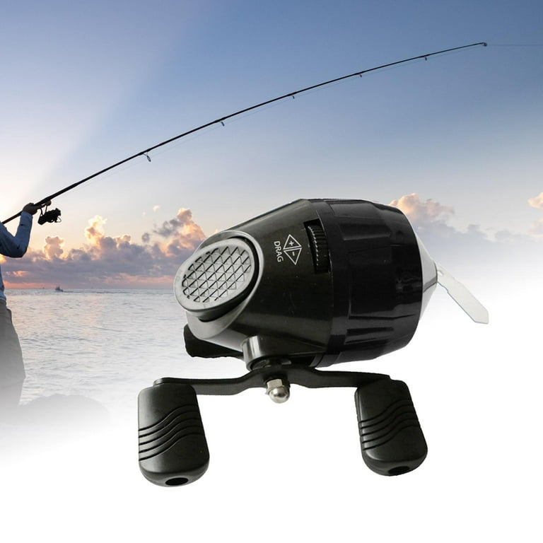Rotate Fishing Reel, with Fishing Line 3.0:1 Gear Ratio Push Button Design  High Black Double Handle