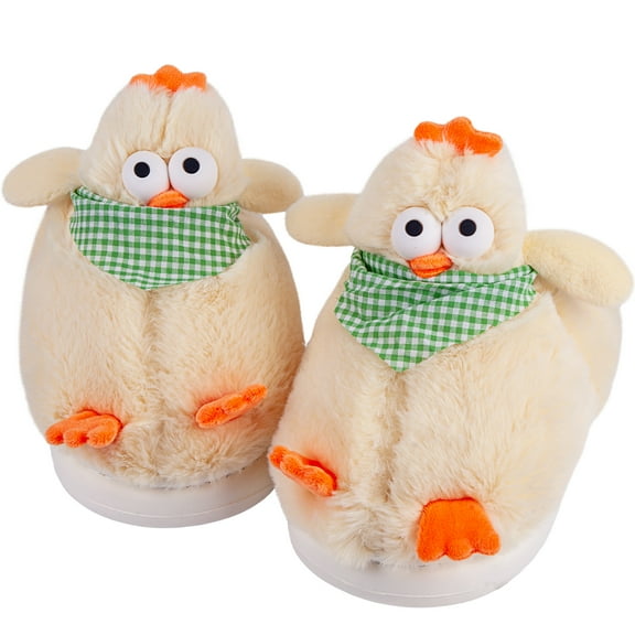 Cute Chicken Slippers for Women Cartoon Animal Slippers for Women Cozy Plush Non-Slip House Slippers