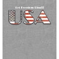 thumbnail image 2 of American USA Flag Letters Heather Gray Men's Crew Neck Short Sleeve Tee-Medium, 2 of 2