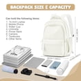thumbnail image 4 of Cute Aesthetic Backpacks for College with USB Charge, Simple School Backpack for Teen High School Students, Medium Waterproof School Bag for Women Men with Pockets Casual Daypack Bookbag Beige, 4 of 8