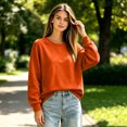 thumbnail image 5 of Womens Casual Crewneck Sweatshirt Long Sleeve Shirts Pullover Tops Fall Fashion Clothes, 5 of 5