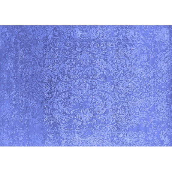 Ahgly Company Indoor Rectangle Oriental Blue Industrial Area Rugs, 3' x 5'