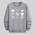 thumbnail image 5 of Men's Crewneck Sweatshirts Hearted Print Long Sleeve Casual Pullover Shirt Hip-Hop Sweater Gray XXXL, 5 of 6