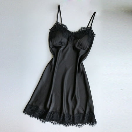 

dtydtpe pajamas for women women lace lingerie nightwear underwear robe sleepwear dress black
