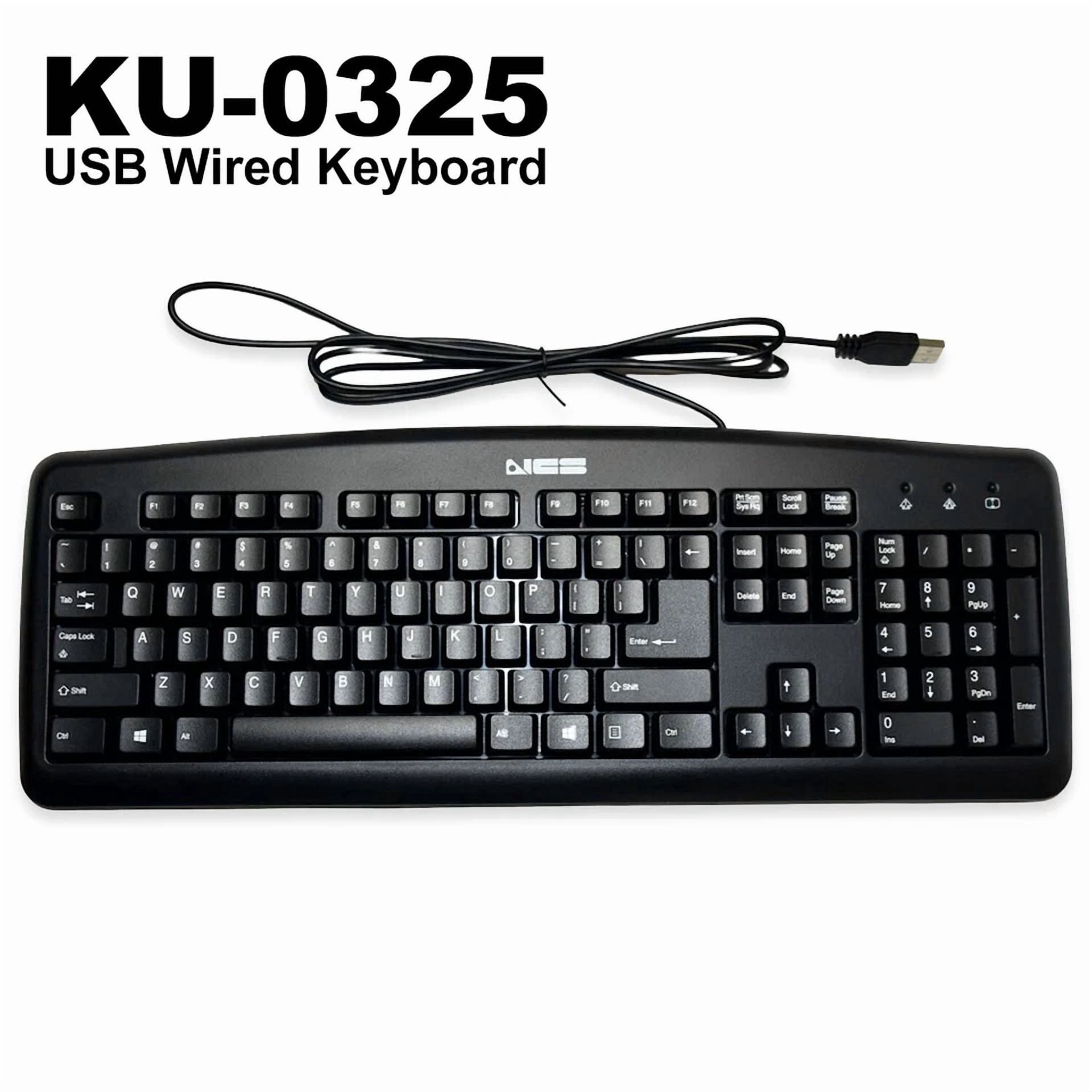 CIRCLE- Genuine Ncs Usb Ku-0325 Usb Wired Plug And Play Pc Computer Keyboard Black