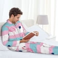 thumbnail image 6 of Fotbe Flamingo1 Pattern Long Sleeve Pajama Set for Men,Sleepwear Set,2-piece Loungewear Set,Soft PJs Comfy Nightwear with Pockets-Medium, 6 of 7