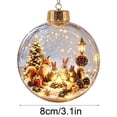thumbnail image 2 of Vintage Christmas Scene Printed Ball Ornament, Winter Train Santa Cabin Wildlife Round Bauble, Hanging Decoration for Christmas Tree Holiday Home Mantel Display,Z006, 2 of 8