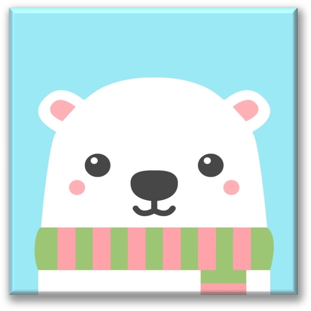 Cuadro Canva Listo Para Colgar Tipo Galería Osito Polar 40X40 cm Pixtreats