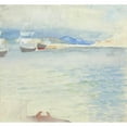 thumbnail image 2 of Albert Edelfelt 16x15 Gold Ornate Wood Frame and Double Matted Museum Art Print Titled - Haiko Bay, 2 of 4