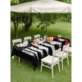 thumbnail image 5 of 60x84 Inch Outdoor Tablecloth with Umbrella Hole Zipper Rectangle American Flag Rectangular Tablecloths Outside Waterproof US Flag Baseball Stars Vintage Black Patio Table Cover for Picnic Party, 5 of 8