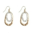 thumbnail image 4 of RSAMD Gold Silver Two Tone Irregular Oval Drop Earrings for Women Statement Jewelry-Gold, 4 of 4
