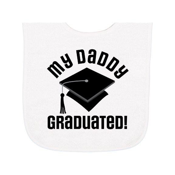 Inktastic My Daddy Graduated College Graduate Baby Terry Cloth Bib