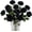 Black, variant on Roses Artificial Flowers Realistic Single Stem Flowers Silk Rose Bouquet for Wedding Party Office Home Decor (Red)