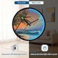 thumbnail image 5 of Indoor 12' Voice-Activated Luminous Decoration Wall Clock With LED Night Light A Palm Tree, 5 of 8
