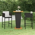thumbnail image 2 of vidaXL Patio Bar Set Outdoor Bistro Set Bar Stool Bistro Table Poly Rattan, 2 of 19