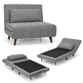thumbnail image 1 of Costway Canapé-Lit Convertible 3 Positions Chaise Pliante avec Coussin Gris, 1 of 10