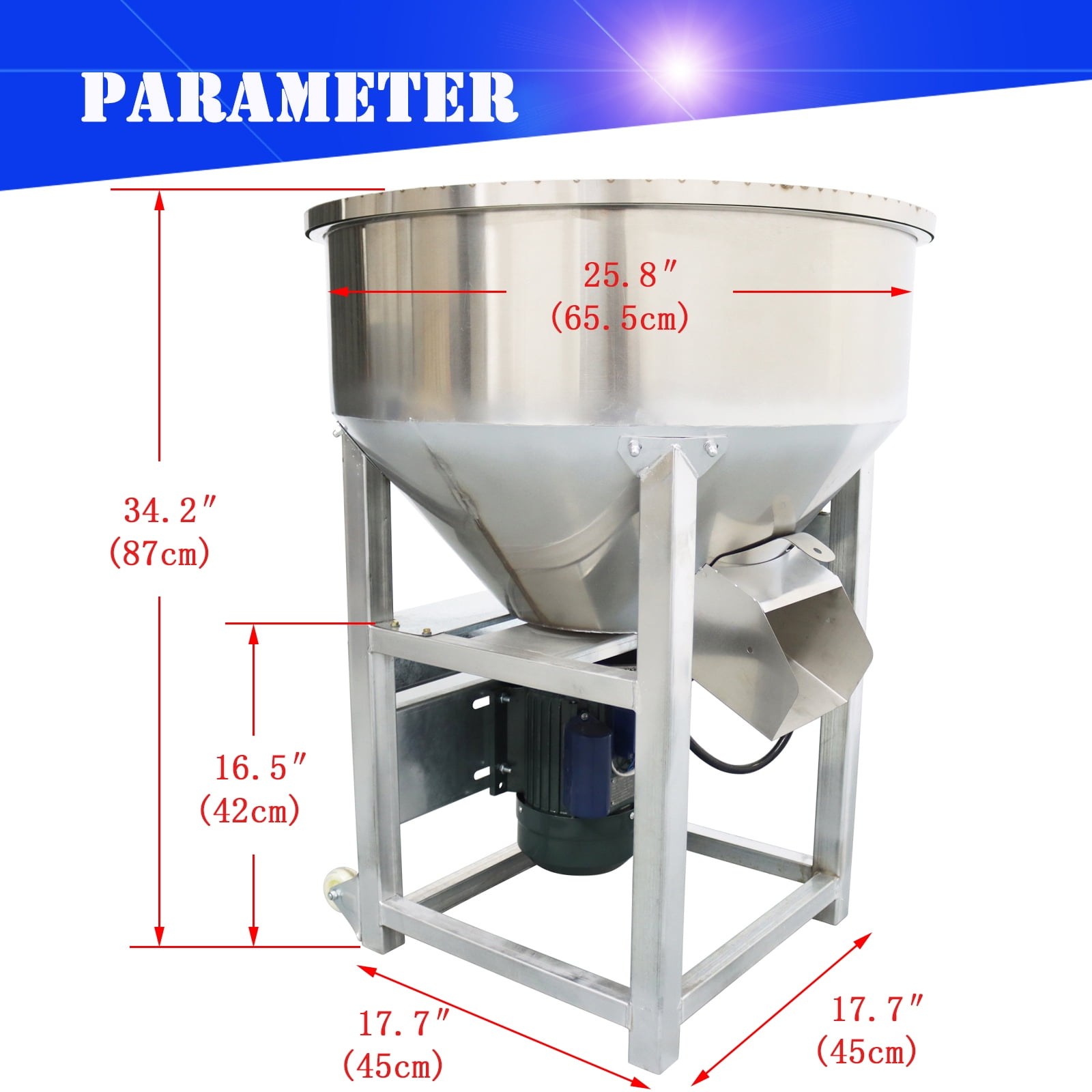 110LBS Stainless Steel Vertical Particle Feed Fertilizer Mixer for Farm Factory Use Mixer