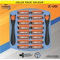 thumbnail image 1 of BIC Comfort 3 Hybrid Refillable Disposable Men's Razor, 3-Blade Razor Blades, 2 Handles and 20 Cartridges, For a Comfortable Shave, 1 of 9