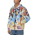 thumbnail image 3 of Masiiu Bluey Print Men's Zip-Up Hoodie with Drawstring Hood, Side Pockets, Men's Hooded Sweatshirt with Zipper-3X-Large, 3 of 5