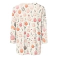 thumbnail image 5 of HAVUITYY Easter Printed Women's Sweaters, 3/14 Sleeve Crew Neck Womens Tops, Spring Going Out Easter Shirts for Women Wear & Gifts, 5 of 5