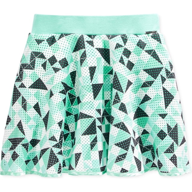 Falda plisada con estampado geométrico de Sean John Girls, Verde, XL (18)