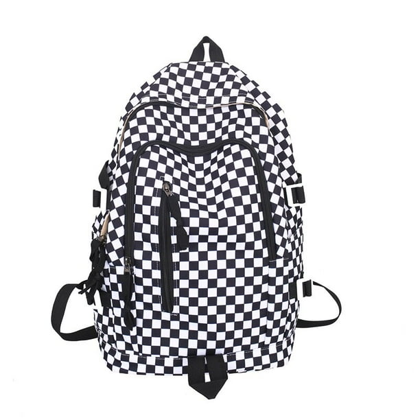 Mochila de diseño a cuadros para adolescentes, bolsa de libros de hombro escolar, regalo de muchos cuadrículas Fivean unisex