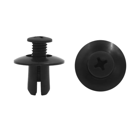 Unique Bargains 100Pcs Plastic Rivets Interior Fastener Expansion Screws Clip Black 8mm