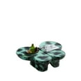 thumbnail image 4 of JERFIT Modern Green Faux Travertine Coffee Table for Living Room, Butterfly Shape Glass Fiber Accent Table with Black Detailing, 4 of 7