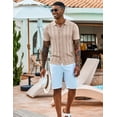 thumbnail image 4 of COOFANDY Men's Knit Polo Shirt Short Sleeve Casual Button Down Shirt Summer Beach Vacation Shirts, 4 of 7
