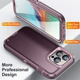 thumbnail image 4 of Feishell for iPhone 14 Pro Rugged Triple-Layers Case, Hybrid PC+TPU Shockproof Heavy Duty Cover, Military Grade Drop Resistant Lens Protection Case for iPhone 14 Pro, Purple, 4 of 8