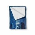 thumbnail image 2 of Cityscape Soft Flannel Fleece Blanket, Kuala Lumpur Skyline Night KLCC Twin Towers Malaysian Landmark Monochromic Photo, Cozy Plush for Indoor and Outdoor Use, 50" x 70", Navy Black, by Ambesonne, 2 of 6