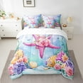 thumbnail image 2 of Erosebridal Teen Flower Starfish Bed in a Bag Full size,Cartoon Sealife Bed Set,Marine Room Decorative,Lightweight,7-Piece, 2 of 6