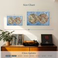 thumbnail image 3 of Elephant Stock Ocean Hemispheres Map Wall Art - Horizontal Multi Panel Canvas - Living Room Wall Decor - Map Multi Panel - Beige And Blue Decor - 23" x 14", 3 of 4