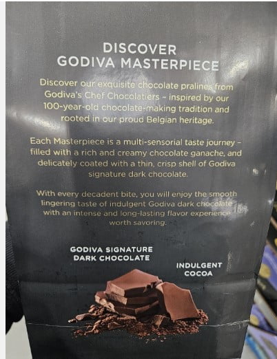 GODIVA Masterpieces Dark Chocolate Ganache Candy, 15.1 oz Bag