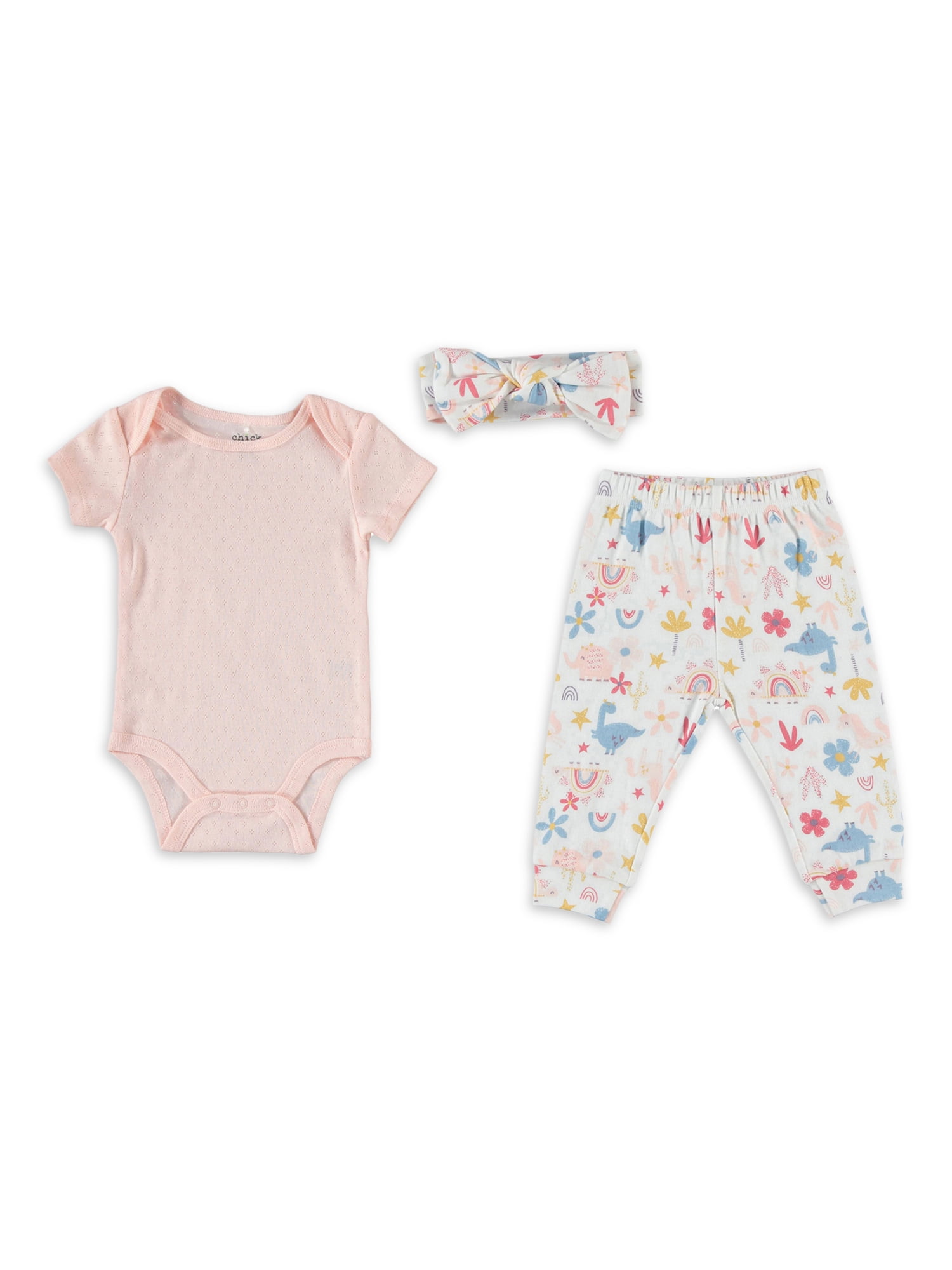 Chick Pea Baby Girl 3 PC Jogger Set, Sizes Newborn-9 Months
