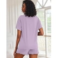 thumbnail image 6 of Ekouaer 2 Pack Womens Pajama Sets Short Sleeve Top with Shorts Soft Comfy Loungewear Sleepwear, 6 of 6