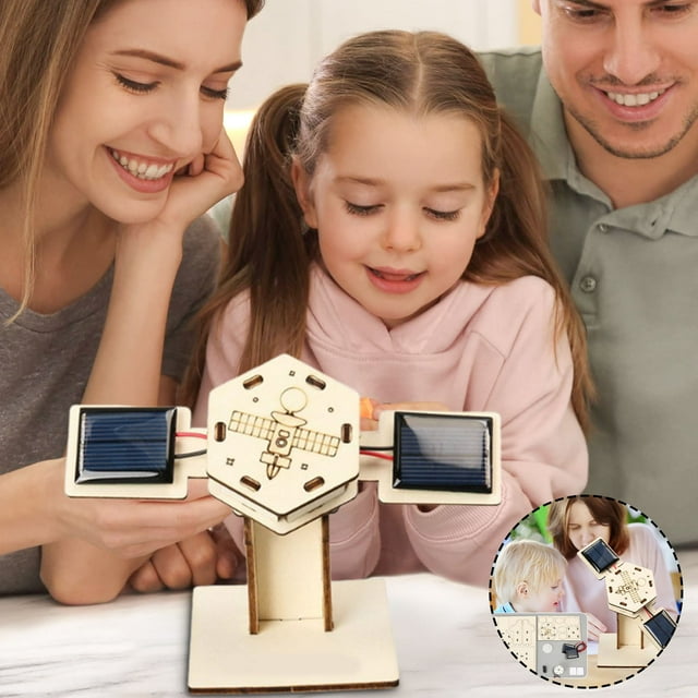 Adorno de escritorio para satélite de energía solar | Decoración de espacios con energía solar para la oficina en casa | Modelo futurista ecológico | Sin terminar para bricolaje | Material duradero