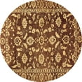 thumbnail image 1 of Ahgly Company Indoor Round Oriental Brown Traditional Area Rugs, 6' Round, 1 of 4
