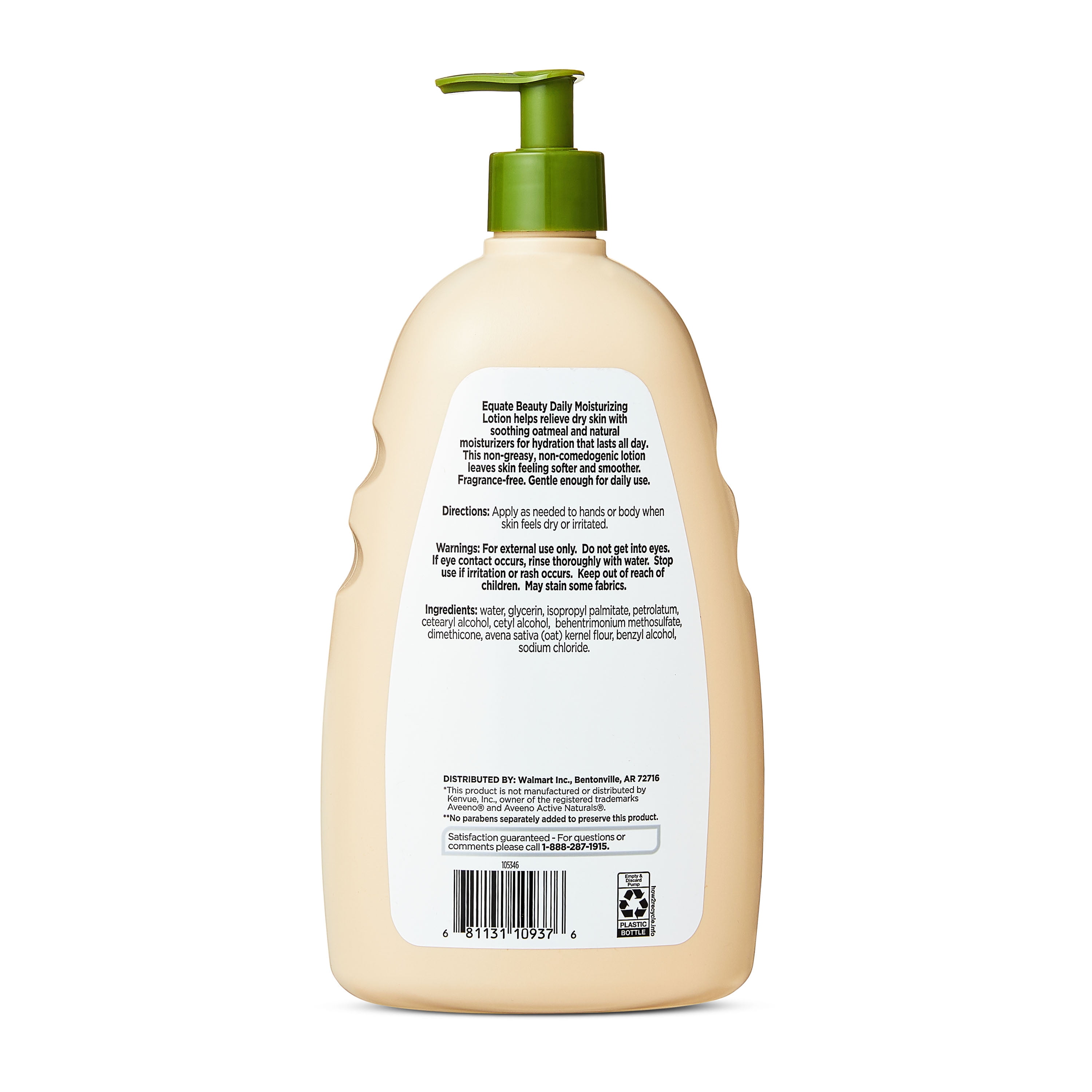 (4 pack) Equate Beauty Daily Moisturizing Lotion with Soothing Oatmeal, 33 fl oz