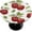Apples, variant on Christmas Fitted Tablecloth Christmas Ball Round Tablecloth with Elastic Waterproof Black Christmas Table Decorations for Patio Holiday Party Fits to 40"-44" Diameter Round Table