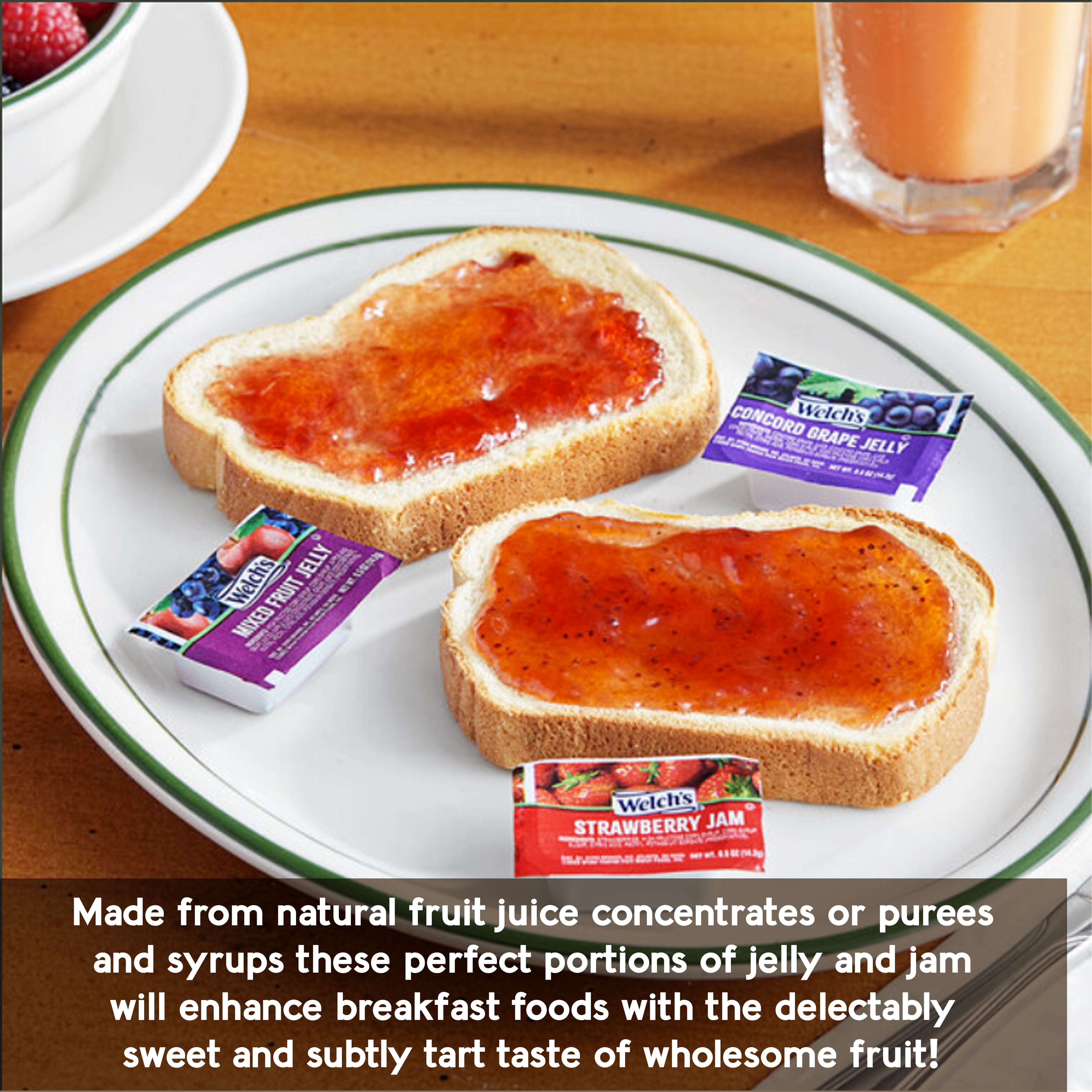 Grape, Strawberry, & Mixed Fruit Jelly .5 oz. Portion Cups l Pack of 50