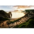 thumbnail image 2 of Frates, Dennis 32x23 Gold Ornate Wood Framed with Double Matting Museum Art Print Titled - Sunset at Durdle Door with pathway. Dorset, Jurassic Coast, England, 2 of 4